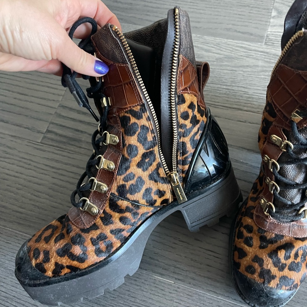 Michael Kors cheetah combat boots